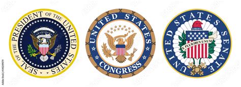 Seal of the President of the United States. US Congress logo. United ...