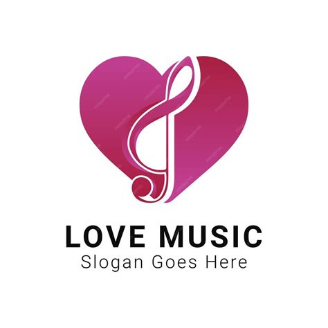 Premium Vector Love Music Logo Design Love Heart Logotype