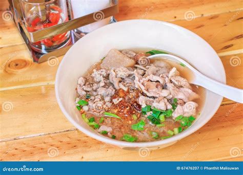 Thai Pork Noodle Soup Thai Food Stock Image Image Of Asian Noodles