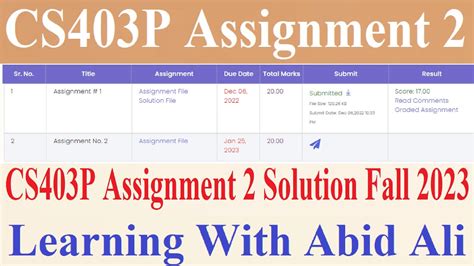 CS403P Assignment 2 CS403P Assignment 2 Solution Fall 2023 CS403P