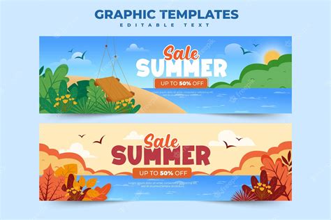 Plantilla Gráfica De Verano Diseño Simple Y Elegante Editable Vector