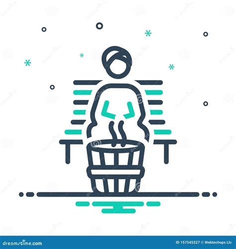 Black Mix Icon For Sauna Bath And Bathhouse Stock Vector