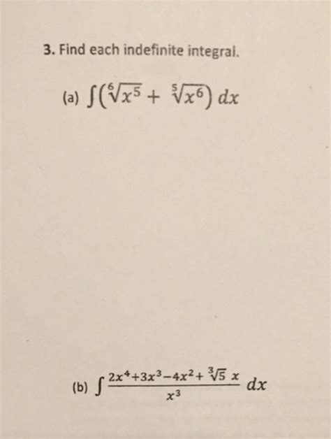 Solved Find Each Indefinite Integral Integral 6 Squareroot Chegg