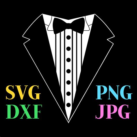 Tuxedo With Bow Tie SVG DXF Png And Digital File Pack Etsy