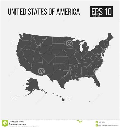 Map of USA with regions stock vector. Illustration of cartography ...