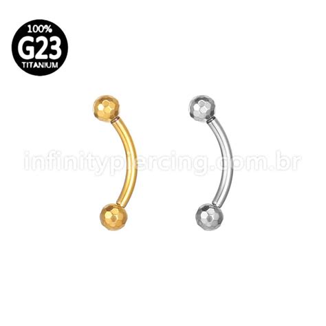 Piercing Barbell Curvo Tit Nio Rosca Externa Lapidada Infinity Piercing