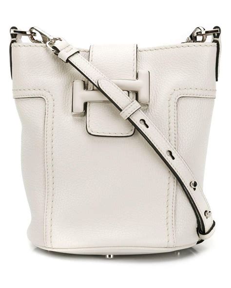 Tods Double T Mini Bucket Bag In White Lyst Canada