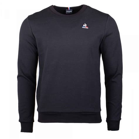 Sweat col rond uni logo tricolore brodé poitrine Homme LE COQ SPORTIF