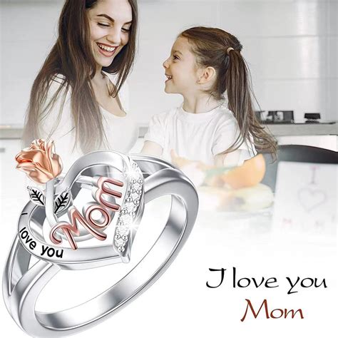 2 Packs Ringsto My Mom To My Daughter Love Rhinestone Ring Mom And Daughter Rhinestone Ring