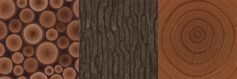 Wooden Textures For Game Tree Bark Woodpile Cut 13834711 Vector Art At