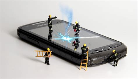 Online crop | HD wallpaper: smartphone, fire, miniature figures, repair, flash, smoke, mobile ...