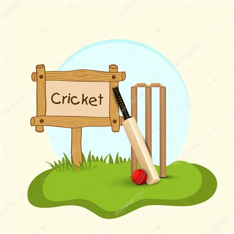 Cricket bat, ball and wicket stumps. Stock Vector by ©alliesinteract 61606481