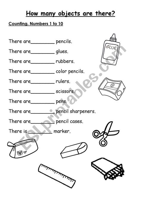 Counting Classroom Objects Esl Worksheet By Anadidacta