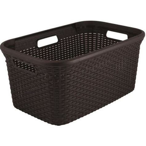 Curver Panier Linge Aspect Rotin L Chocolat Cdiscount Maison