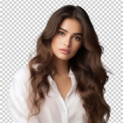 Premium PSD Gorgeous Hispanic Brunette Girl In White Clothes With