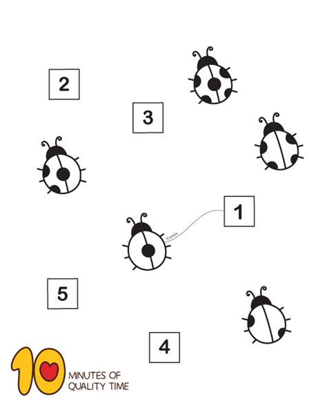 Number Ladybug Worksheet For Kindergarten