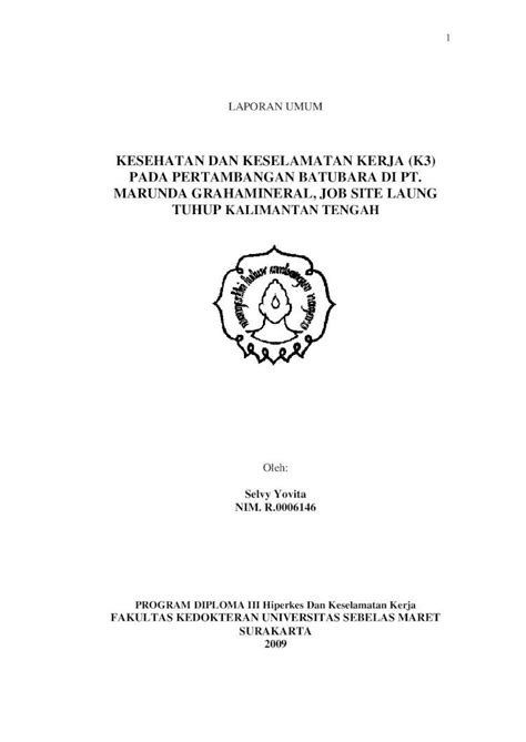 Pdf Kesehatan Dan Keselamatan Kerja K Pada Pertambangan Dokumen Tips