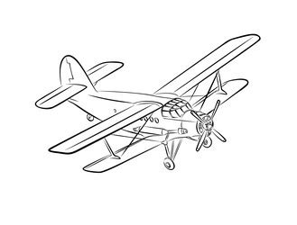 Sketch Passenger Airplane Commercial Aviation Vector Image