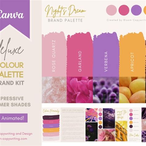 Deluxe Brand Palette Editable Canva Colour Palette With Hex Etsy