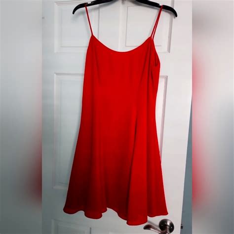 Dresses Red Chiffon Mini Dress With A Scoop Back Poshmark