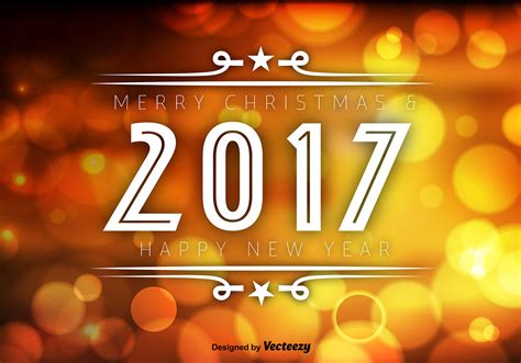 Happy New Year Orange Bokeh Vector Background Vector Art At