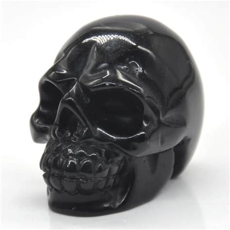 PIERRE VENDUE SEULE Black Obsidian 1 PCS Figurines tête de mort en