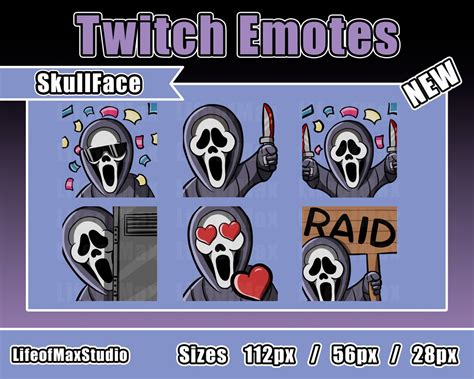 Skull Emote For Twitch And Discord Scary Dbd Ghostface Horror Etsy