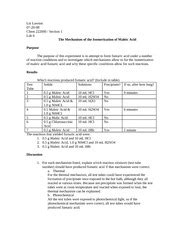 Lab Report 8 Isomerization Of Maleic Acid To Fumaric Acid Using