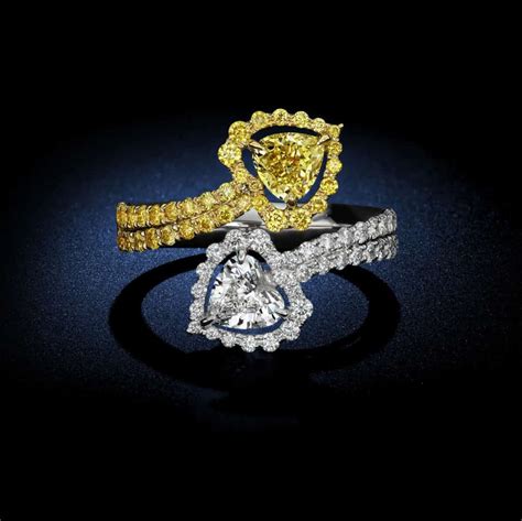 D Flawless White Fancy Yellow Heart Diamond Ring