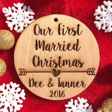 Our First Married Christmas Ornament Just Married First Etsy