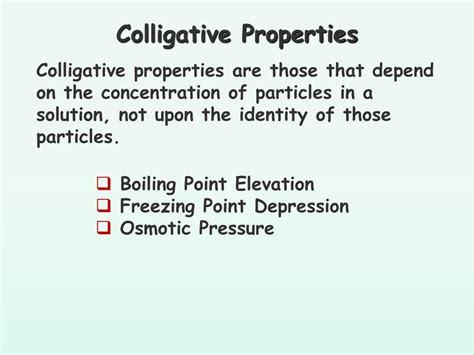 Ppt Colligative Properties Of Solutions Powerpoint Presentation Free