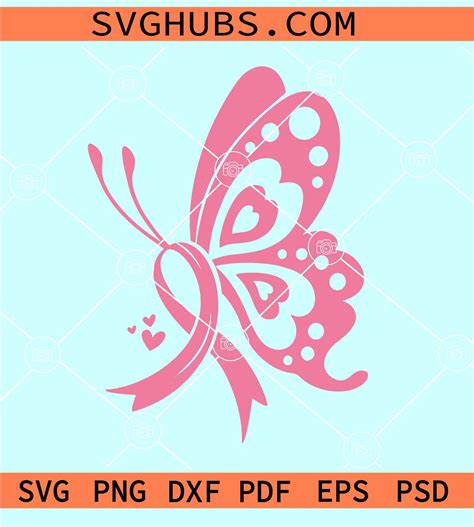 Butterfly Breast Cancer Svg Breast Cancer Awareness Butterfly Svg