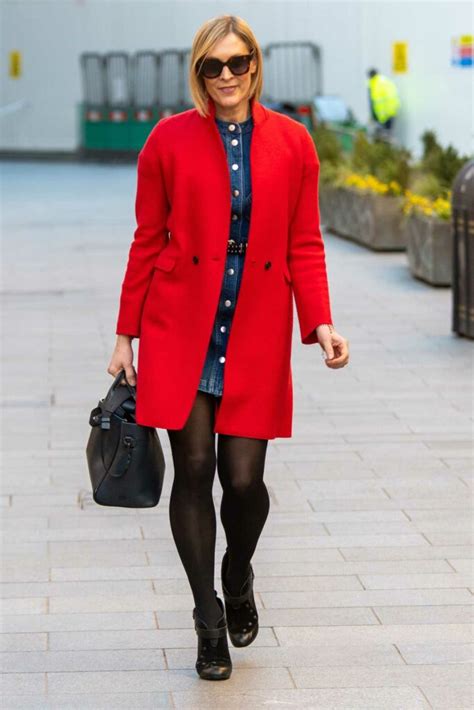 Jenni Falconer In A Red Coat Arrives At The Global Radio In London