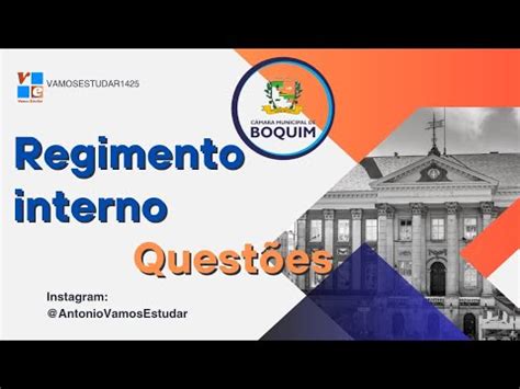 BOQUIM SE REGIMENTO INTERNO QUESTÕES Bloco 03 YouTube