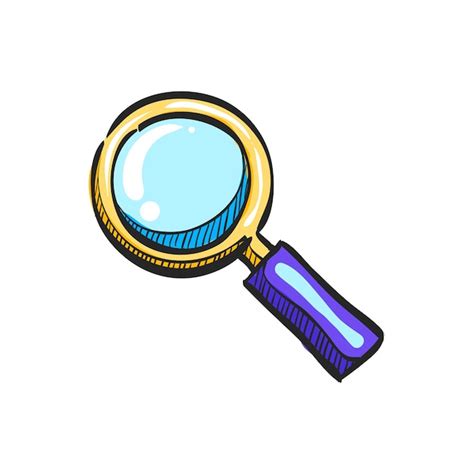 Premium Vector Magnifier Icon In Hand Drawn Color Vector Illustration