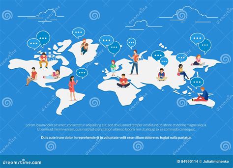 Ejemplo Del Concepto De La Comunicación Global Ilustración Del Vector Ilustración De Mundo