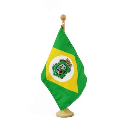 Bandeira De Mesa Brasil Oficial Dupla Face Mastro Em Madeira