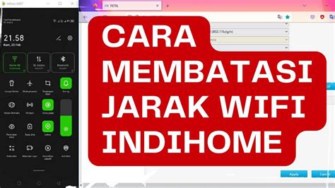 CARA MEMBATASI DAN MENGATUR JARAK JANGKAUAN SINYAL WIFI INDIHOME YouTube