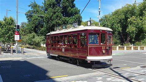 Invercargill Tramway Birney No 15 Going Over The Hereford St Bollard