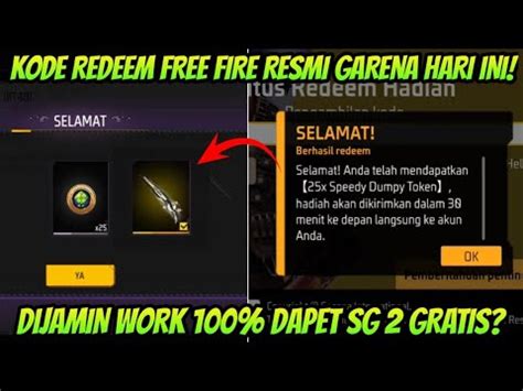 100 WORK KODE REDEEM FREE FIRE TERBARU HARI INI RESMI DARI GARENA