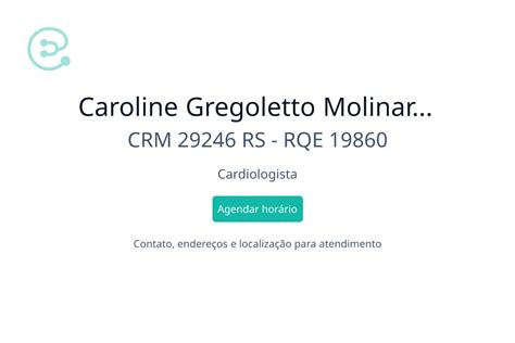 Caroline Gregoletto Molinari Cardiologista Em Carlos Barbosa RS