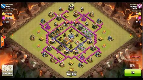 Clash Of Clans Th8 Vs Th8 Golem Wizard And Pekka Gowipe Clan War 3