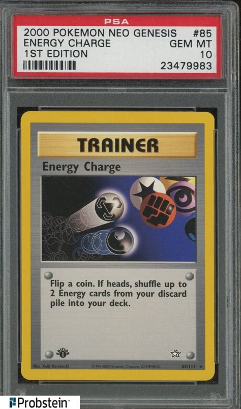 Pokemon Neo Genesis St Edition Energy Charge Psa Gem Mint