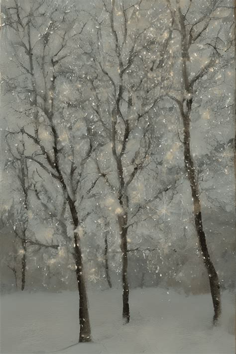 Three Trees In The Snow By Frances Jetter Creative Fabrica