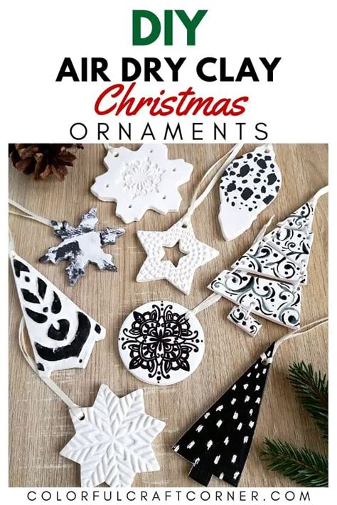 7 Easy Air Dry Clay Christmas Ornaments ideas - Colorful Craft Corner