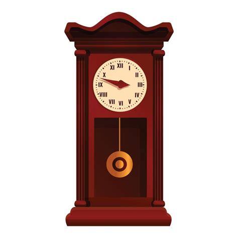 icono de tiempo de reloj de péndulo estilo de dibujos animados