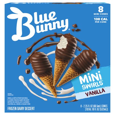 Save On Blue Bunny Mini Swirls Cones Vanilla Frozen Dairy Dessert