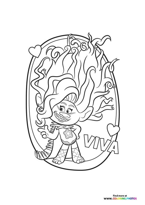 Viva Trolls Band together - Coloring Pages for kids