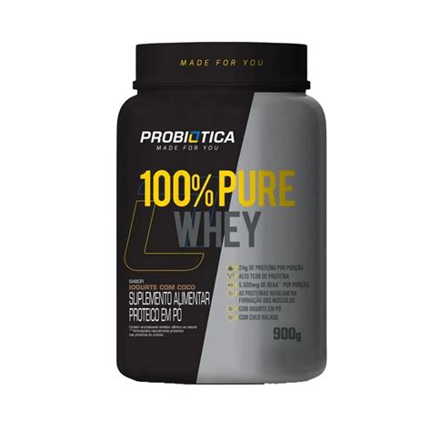 Whey 100 Pote 900g Iogurte C Coco Probiotica Produtos Naturais E