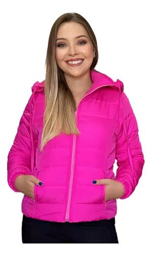 Jaqueta Feminina Puffer Nylon Impermeável Casaco Gominhos